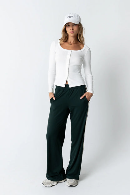 Avery Striped Pants in Green FINAL SALE