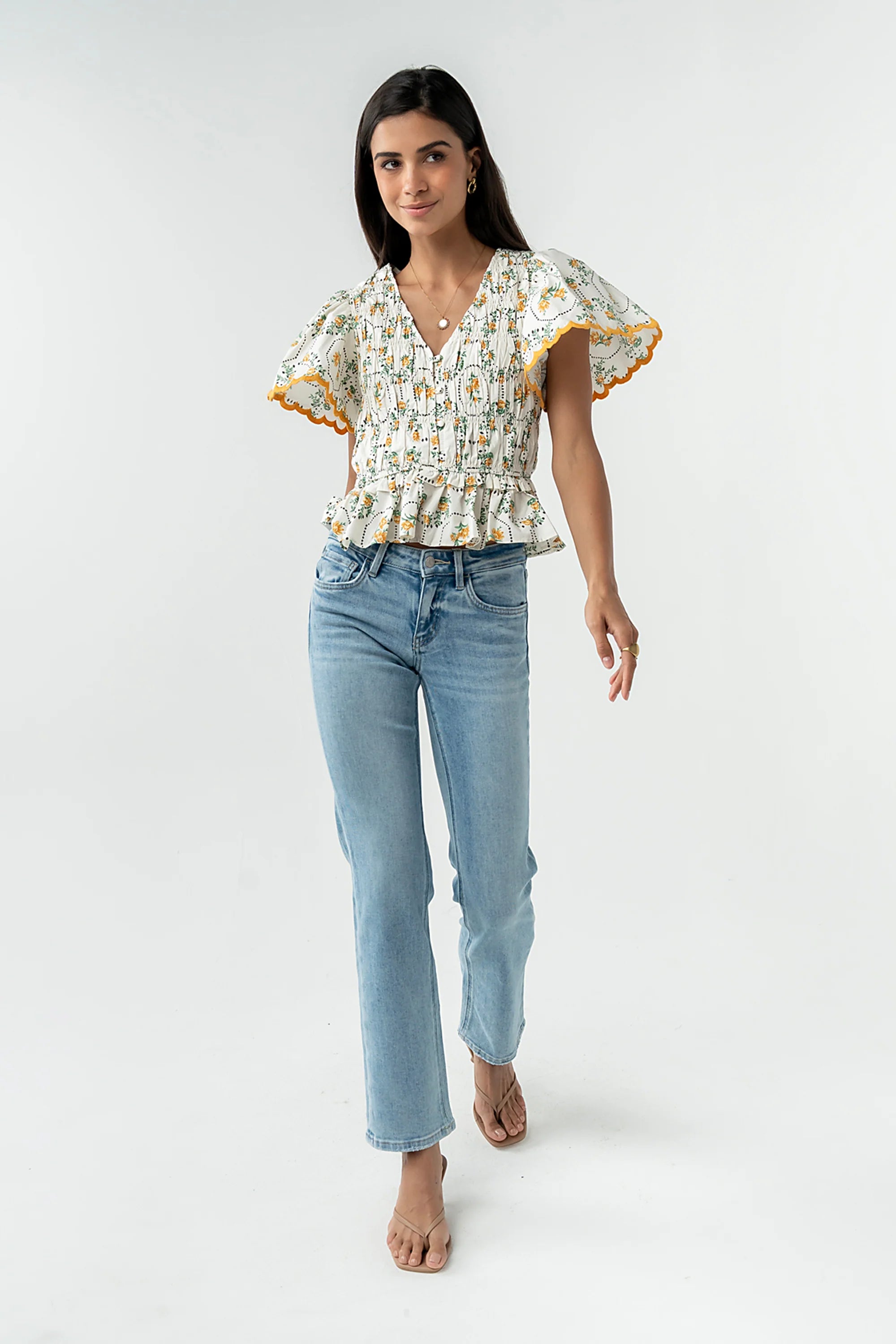 Rusty Smocked Blouse