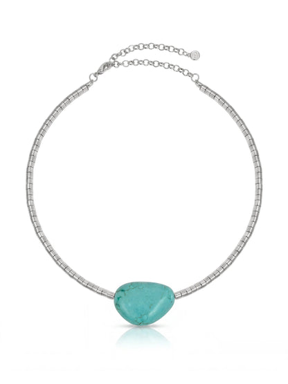 Beaded Turquoise Nugget Necklace