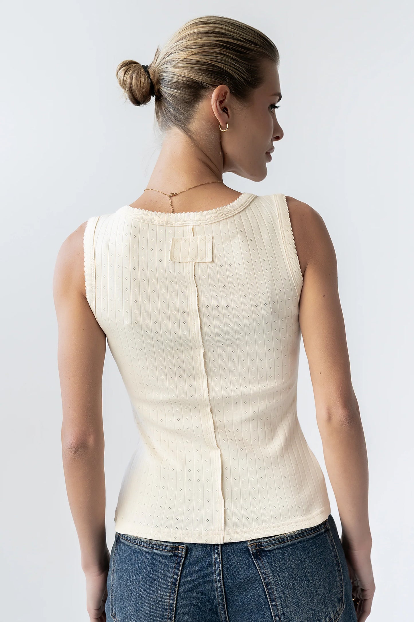Apollo Knit Tank Top in Beige
