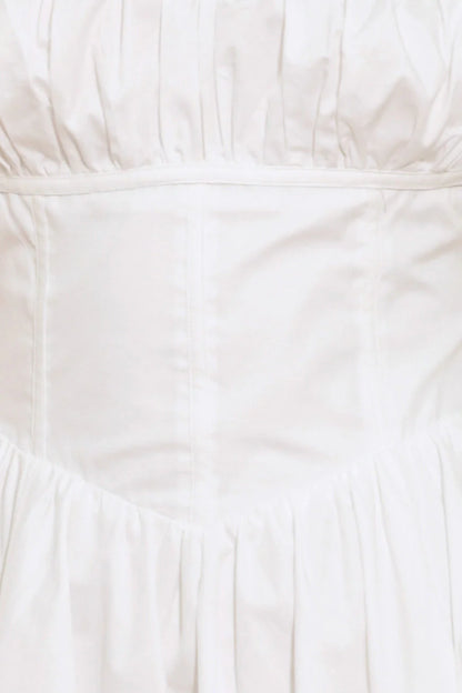SWEETHEART SERENADE WHITE MIDI DRESS