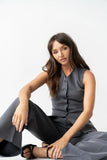 Carrie Pleated Trousers in Regular Charcoal