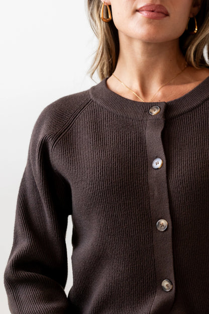 Debbie Ribbed Sweater in Brown