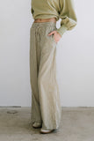 Ada Gingham Wide Leg Pants in Olive FINAL SALE