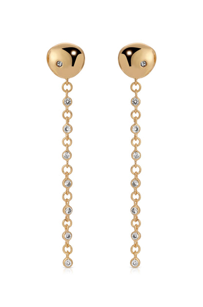 Polished Pebble Linear Chain Earrings