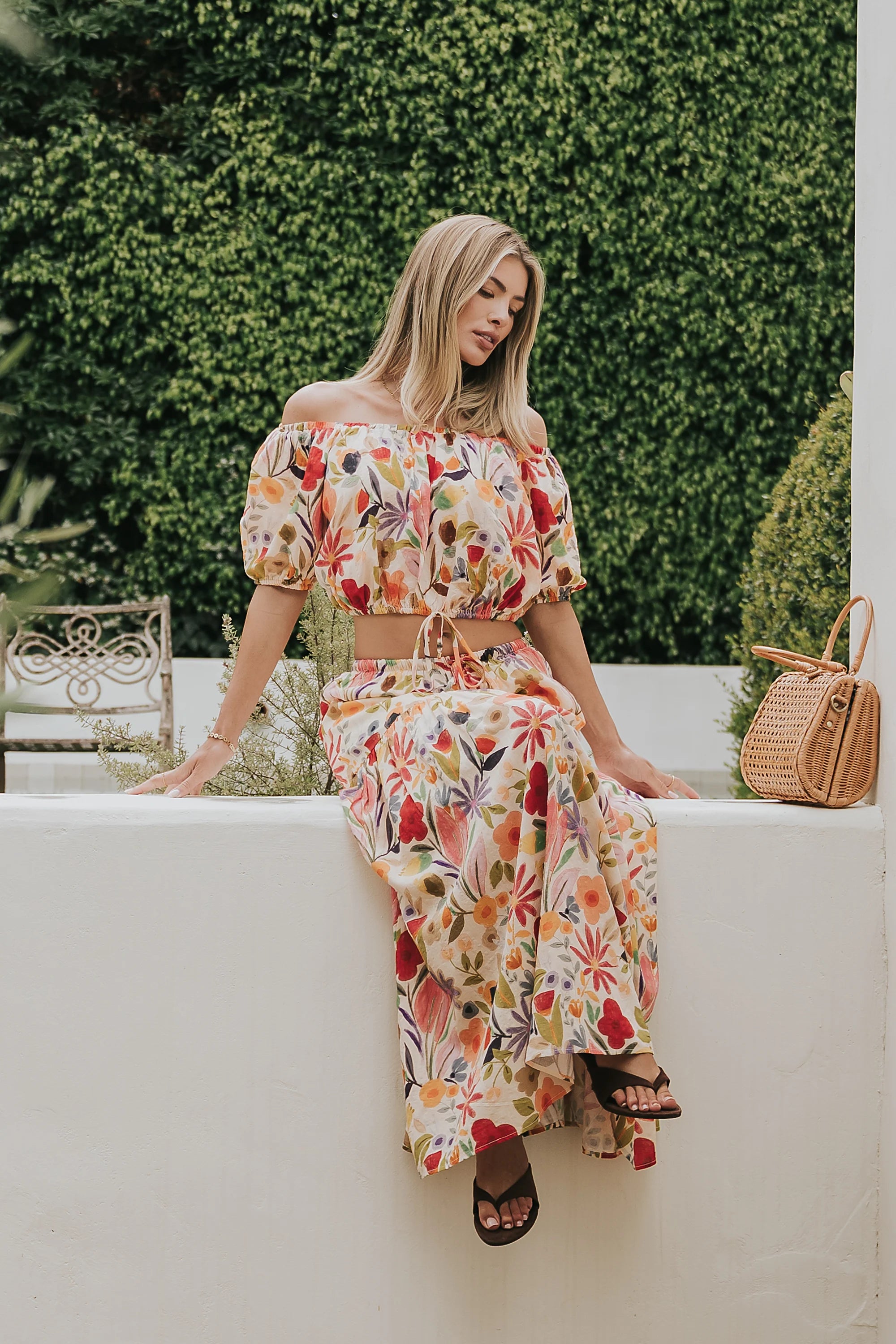 Clarise Floral Midi Skirt