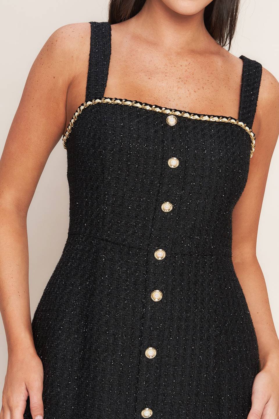 MONACO HOUR BLACK TWEED MINI DRESS