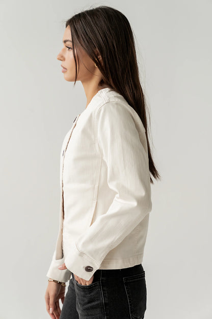 Cozette Barrel Jacket in Off White