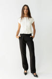 Montie Straight Leg Trousers in Black
