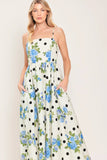 RETRO FLORA WOVEN MIDI DRESS