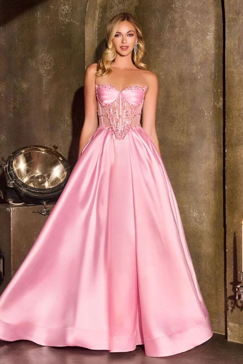 Annika Gown A line Corset Dress With Pockets