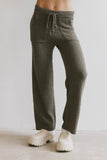 Breck Knit Pants in Olive FINAL SALE