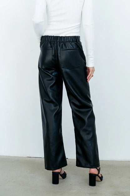 Priya Vegan Leather Wide Leg Pants FINAL SALE