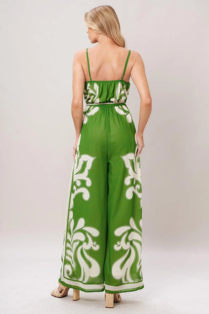 PALAZZO MUSE GREEN JUMPSUIT