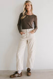 Sailor Ribbed Top in Brown FINAL SALE