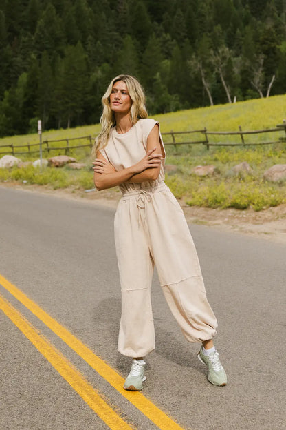 Weekend Warrior Jumpsuit in Ivory FINAL SALE