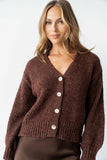 Markie Knit Cardigan in Brown