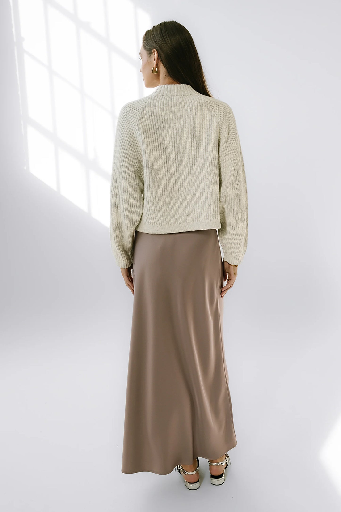 Tory Satin Maxi Skirt in Mauve FINAL SALE