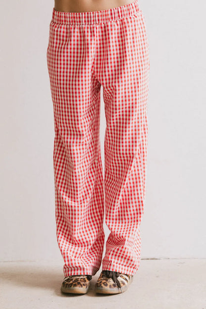 Romero Gingham Pants in Red FINAL SALE