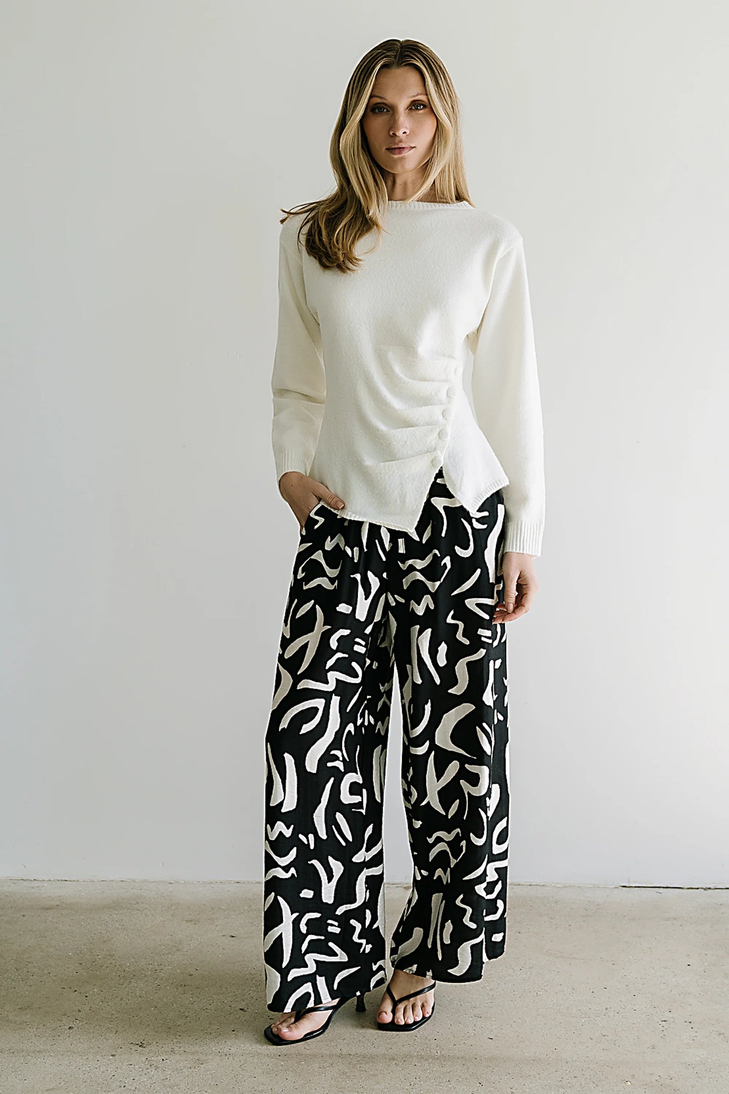 Jerzey Asymmetrical Sweater in Ivory FINAL SALE
