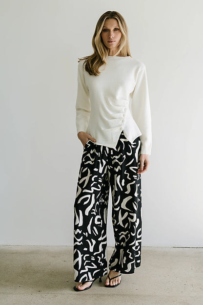 Jerzey Asymmetrical Sweater in Ivory FINAL SALE