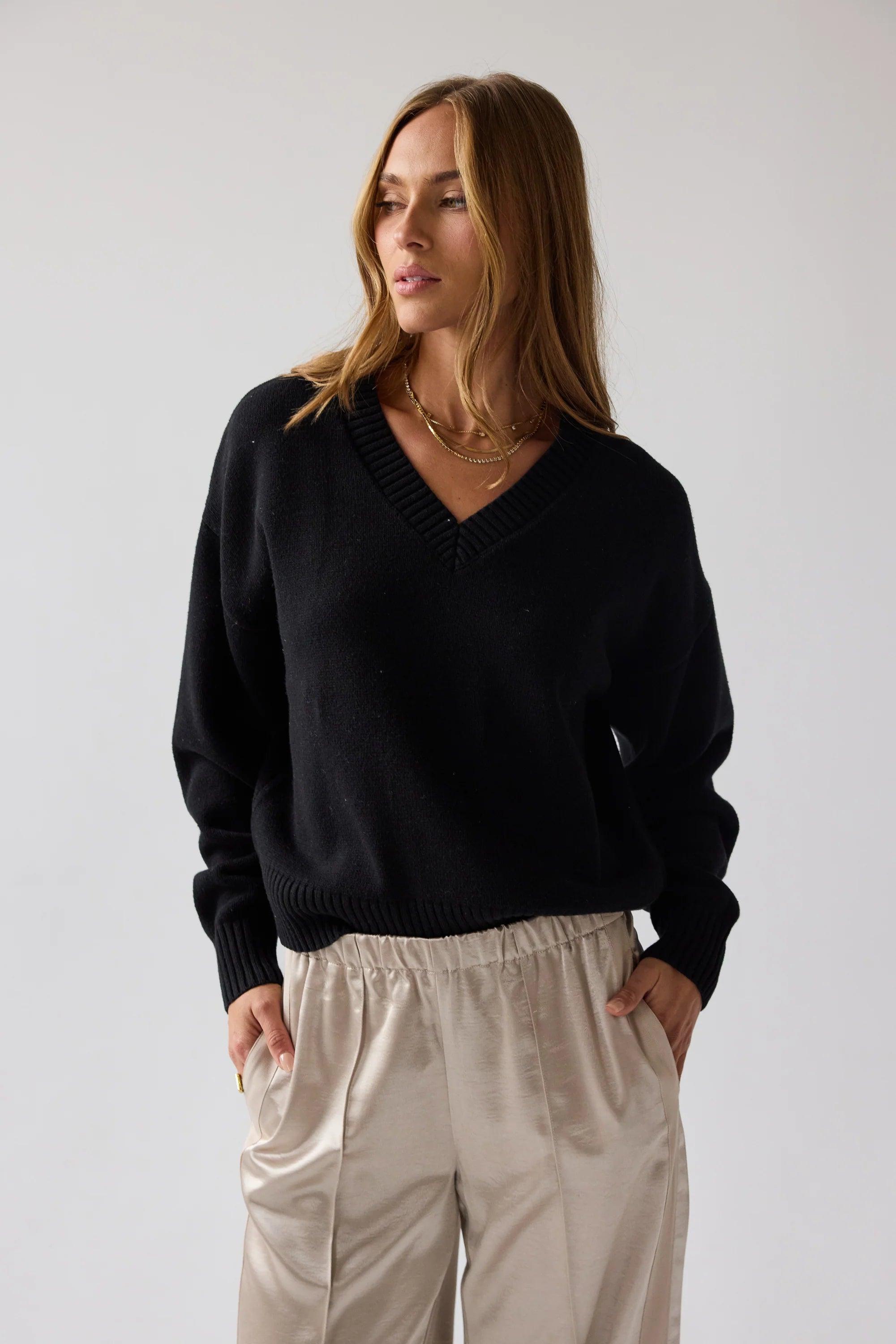 Adella Knit Sweater in Black FINAL SALE