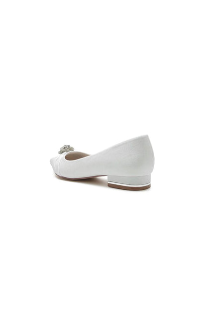 Beaded Pointed Toe Slip On Wedding Shoes With Rhinestone