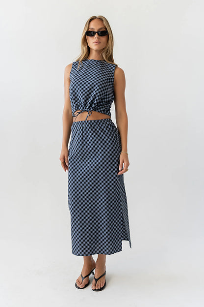 Baylor Plaid Midi Skirt