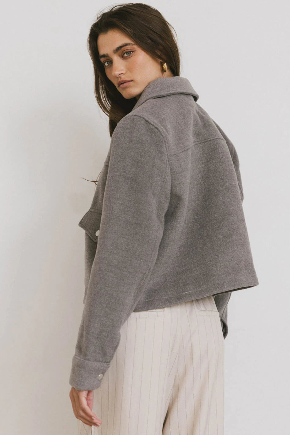 Nina Wool Blend Jacket in Grey FINAL SALE