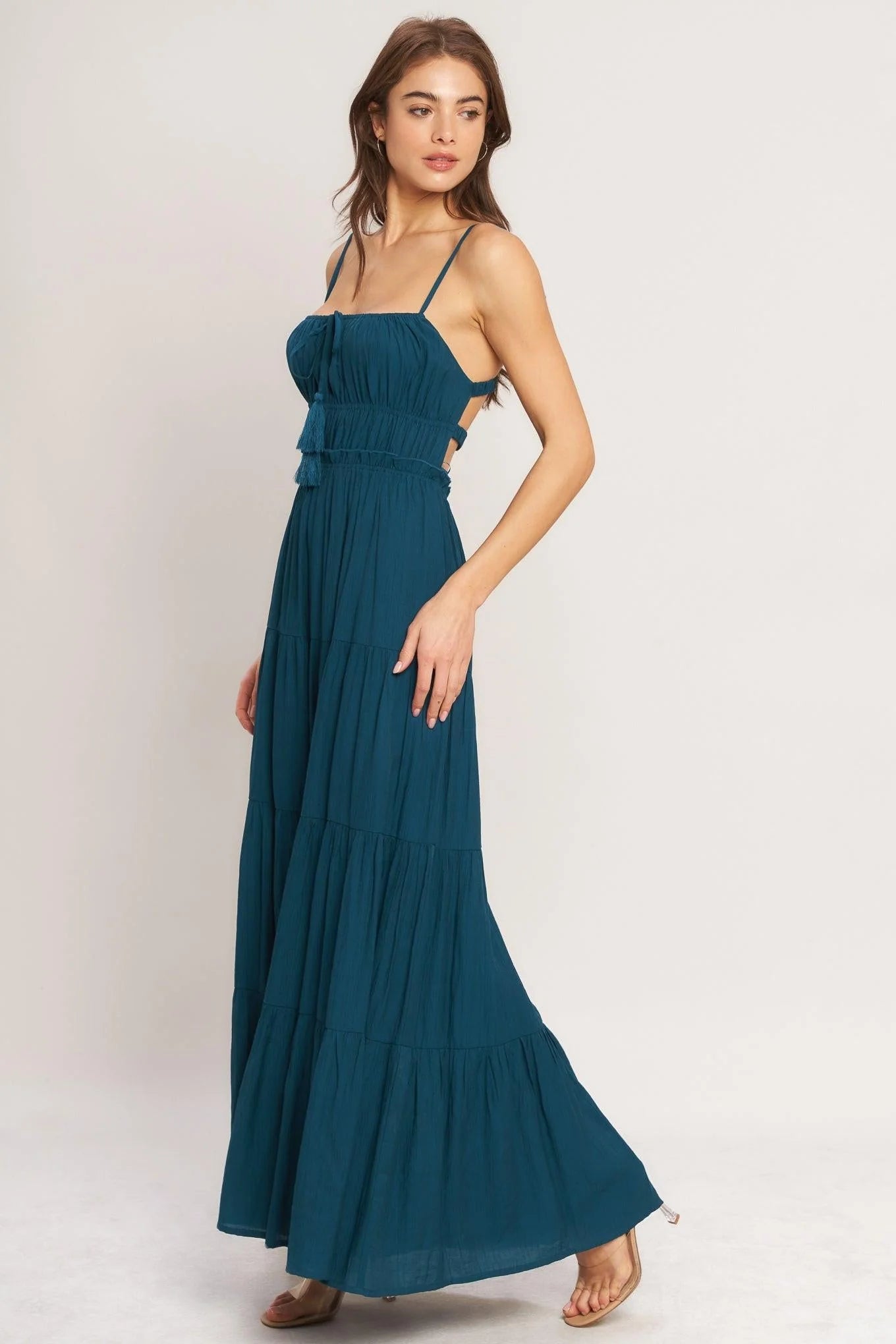 OCEAN BREEZE TEAL MAXI DRESS