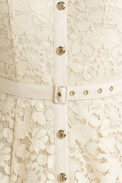 PURELY ROMANTIC LACE MIDI DRESS
