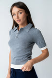 Delilah Contrast Sweater in Grey