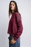 Payton Knit Sweater in Burgundy FINAL SALE