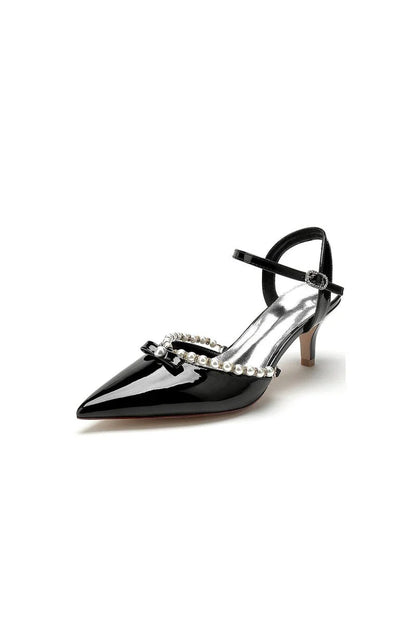Pointed Toe Wedding Shoes with Pearl