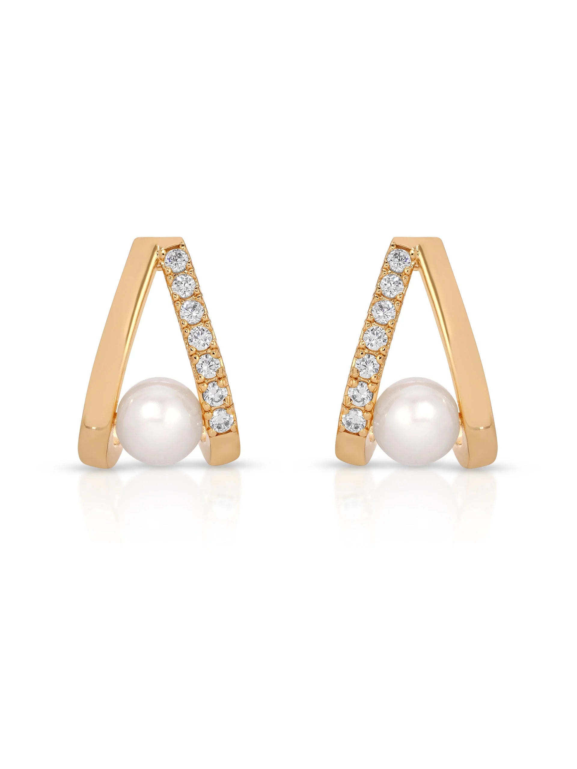 Pavé and Pearl Earrings