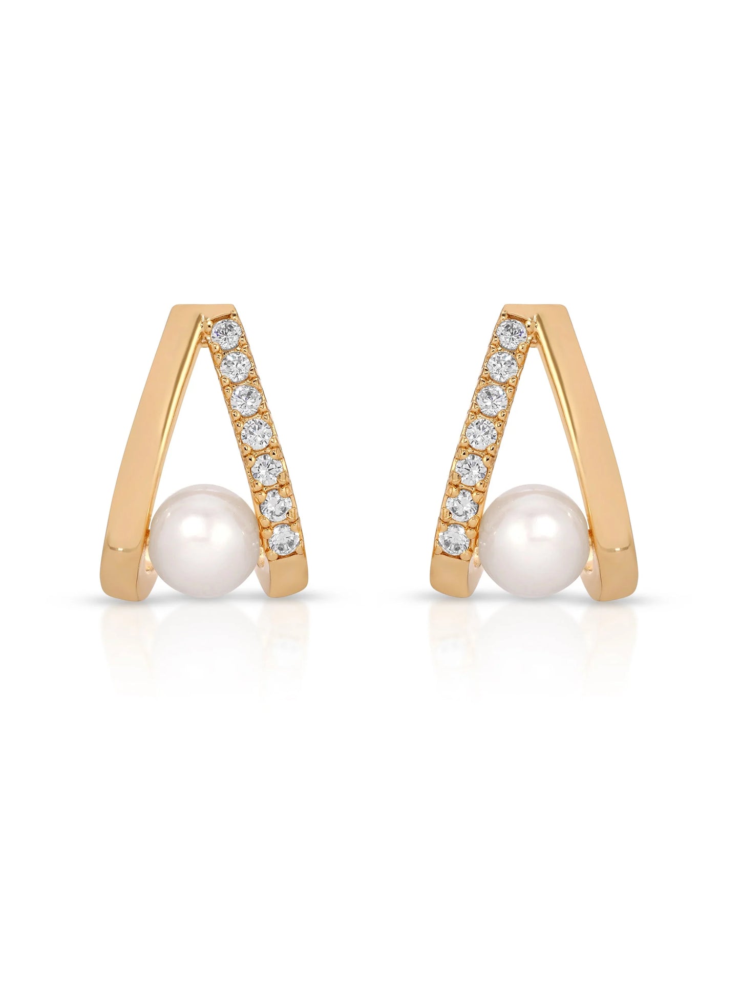 Pavé and Pearl Earrings