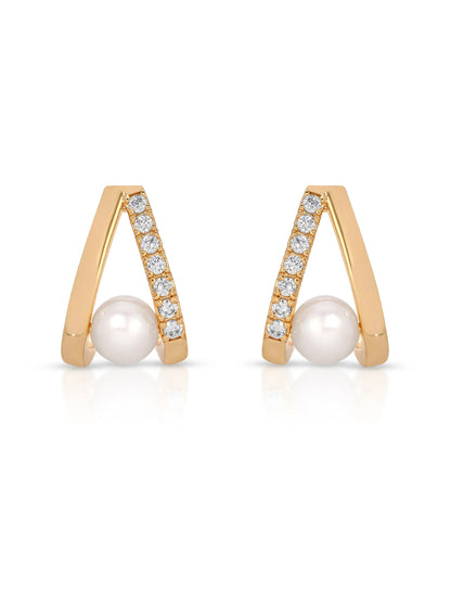 Pavé and Pearl Earrings