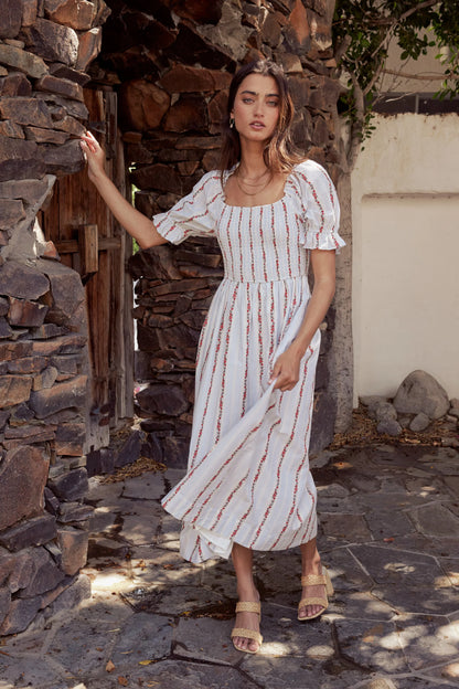 Effie Embroidered Midi Dress FINAL SALE