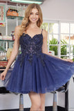 ROSEMARY A LINE MINI DRESS NAVY BLUE