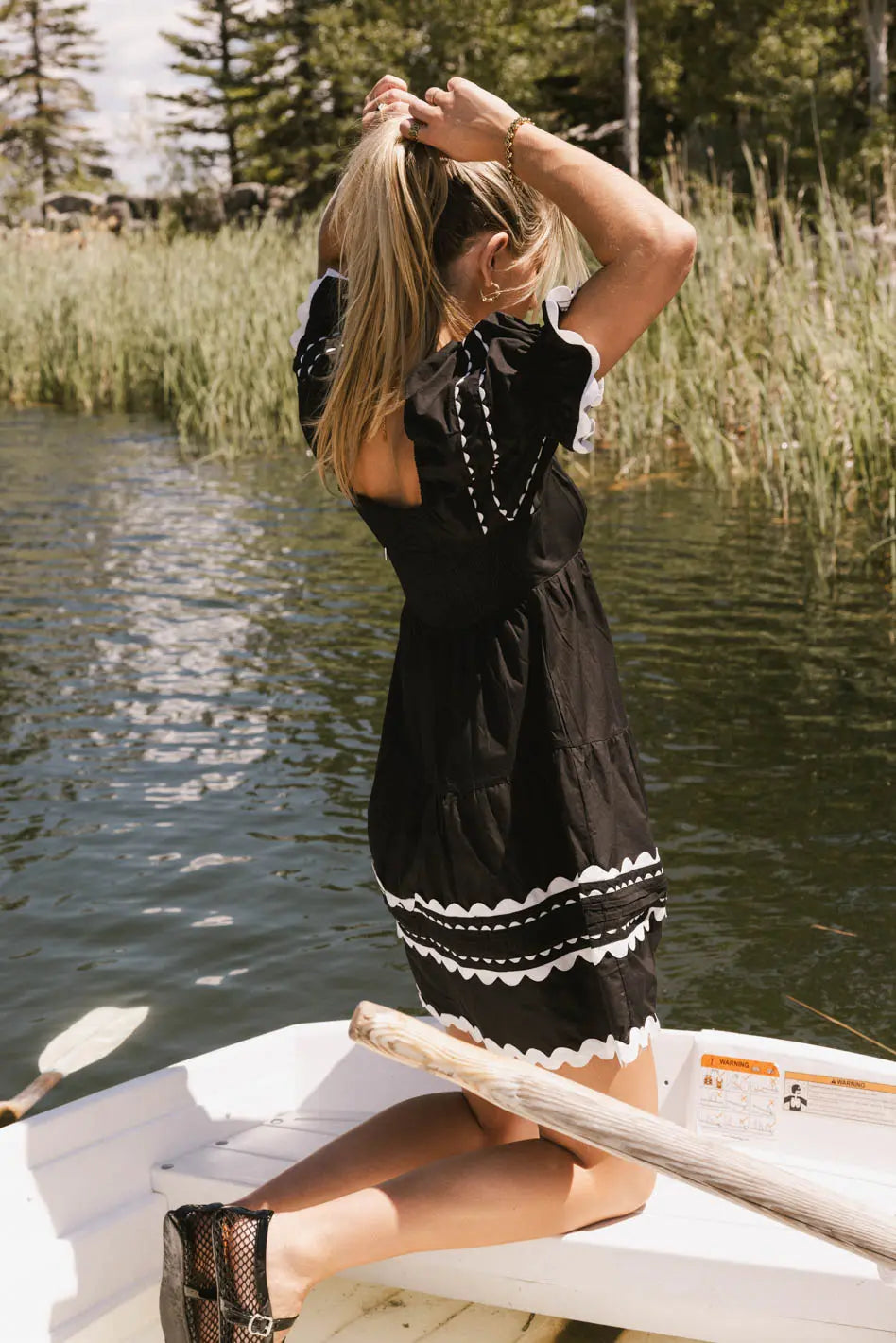 Etzi Ric Rac Dress in Black FINAL SALE