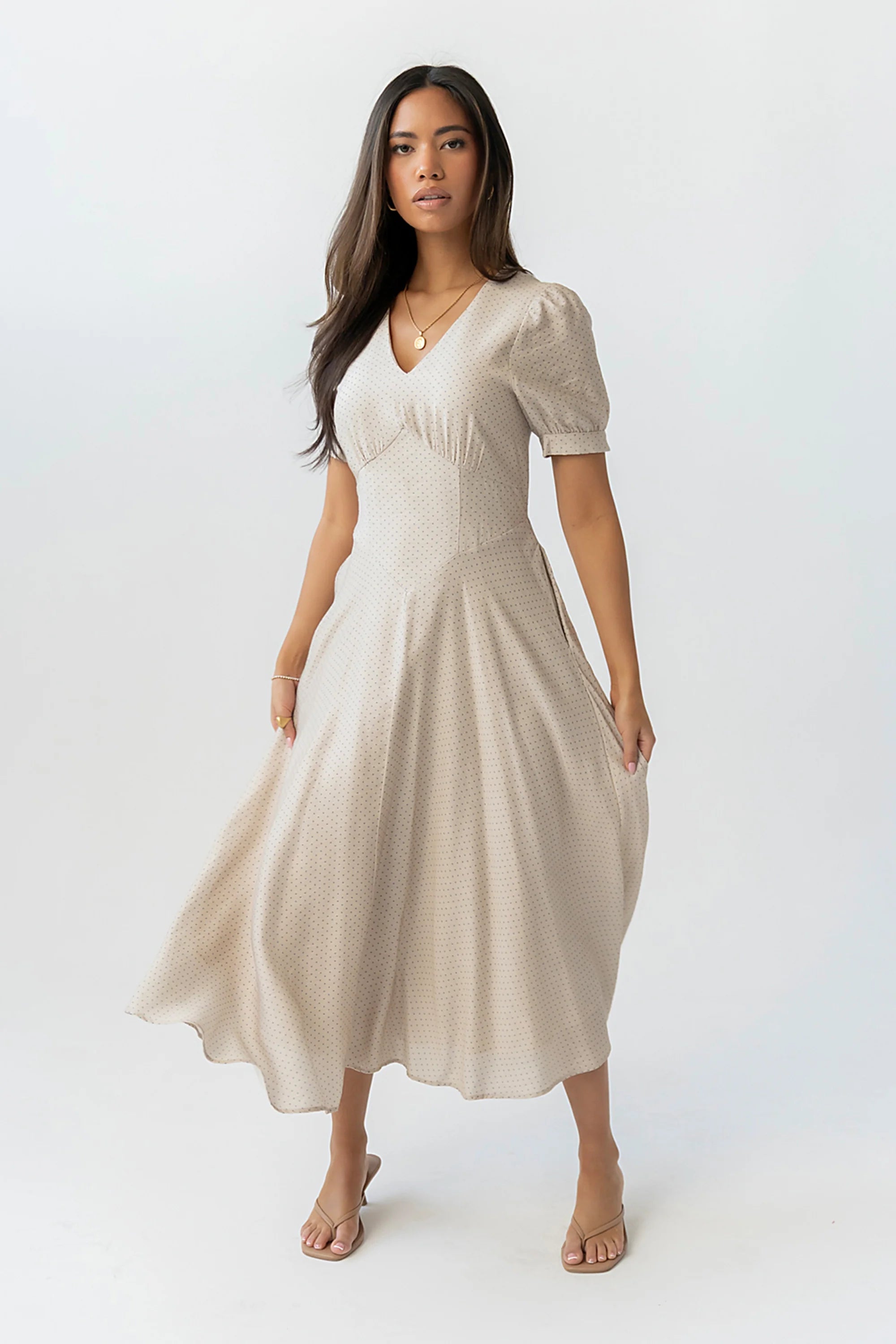 Ulani Polka Dot Midi Dress