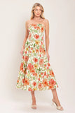 FLORAL DAYDREAM STRAPLESS MIDI DRESS