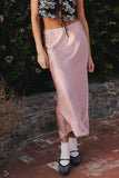 Beau Lace Trim Midi Skirt in Mauve FINAL SALE