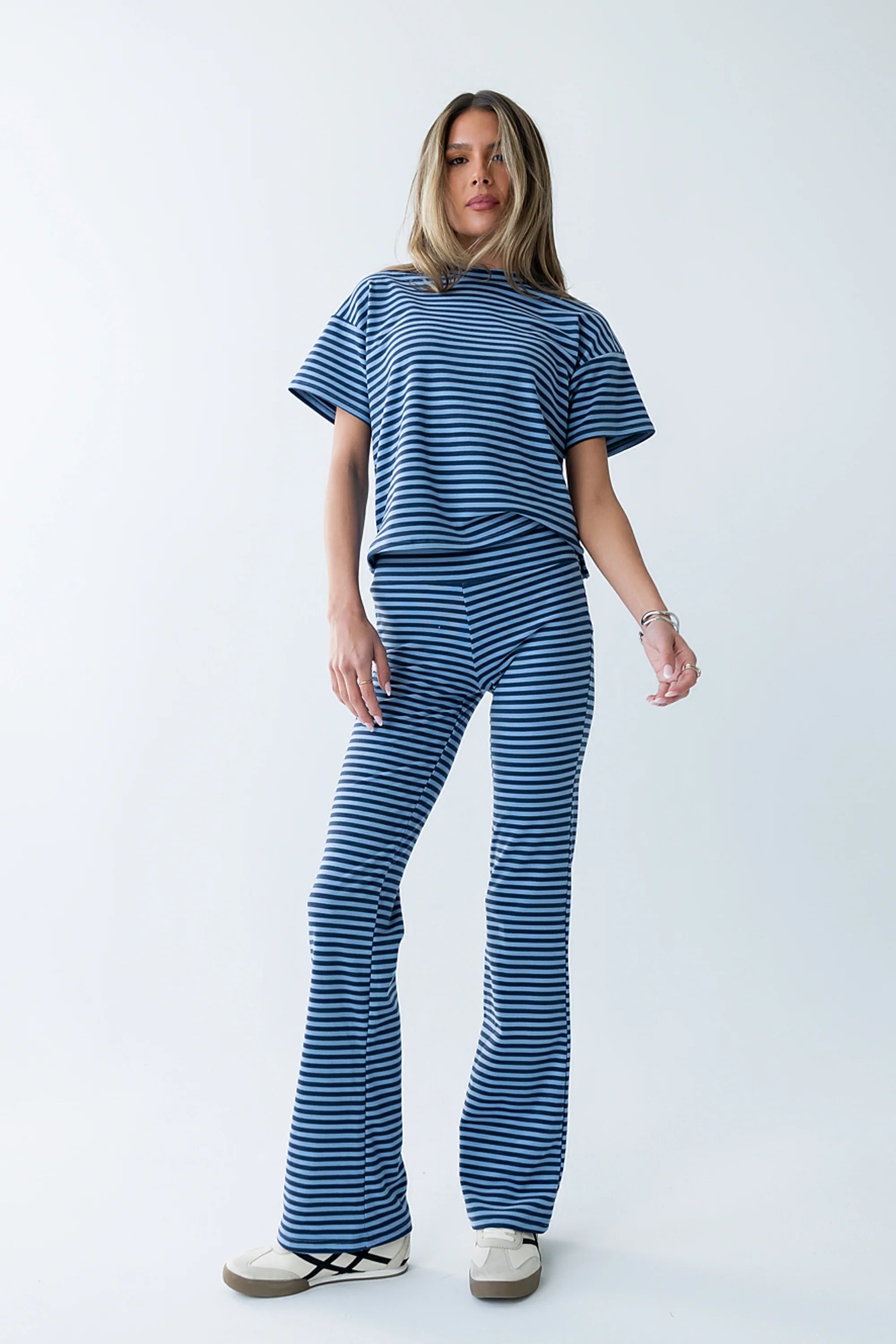 Jannet Striped Pants in Navy