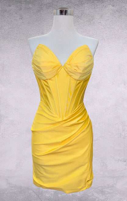 KNOX MINI DRESS STRAPLESS SATIN COCKTAIL DRESS