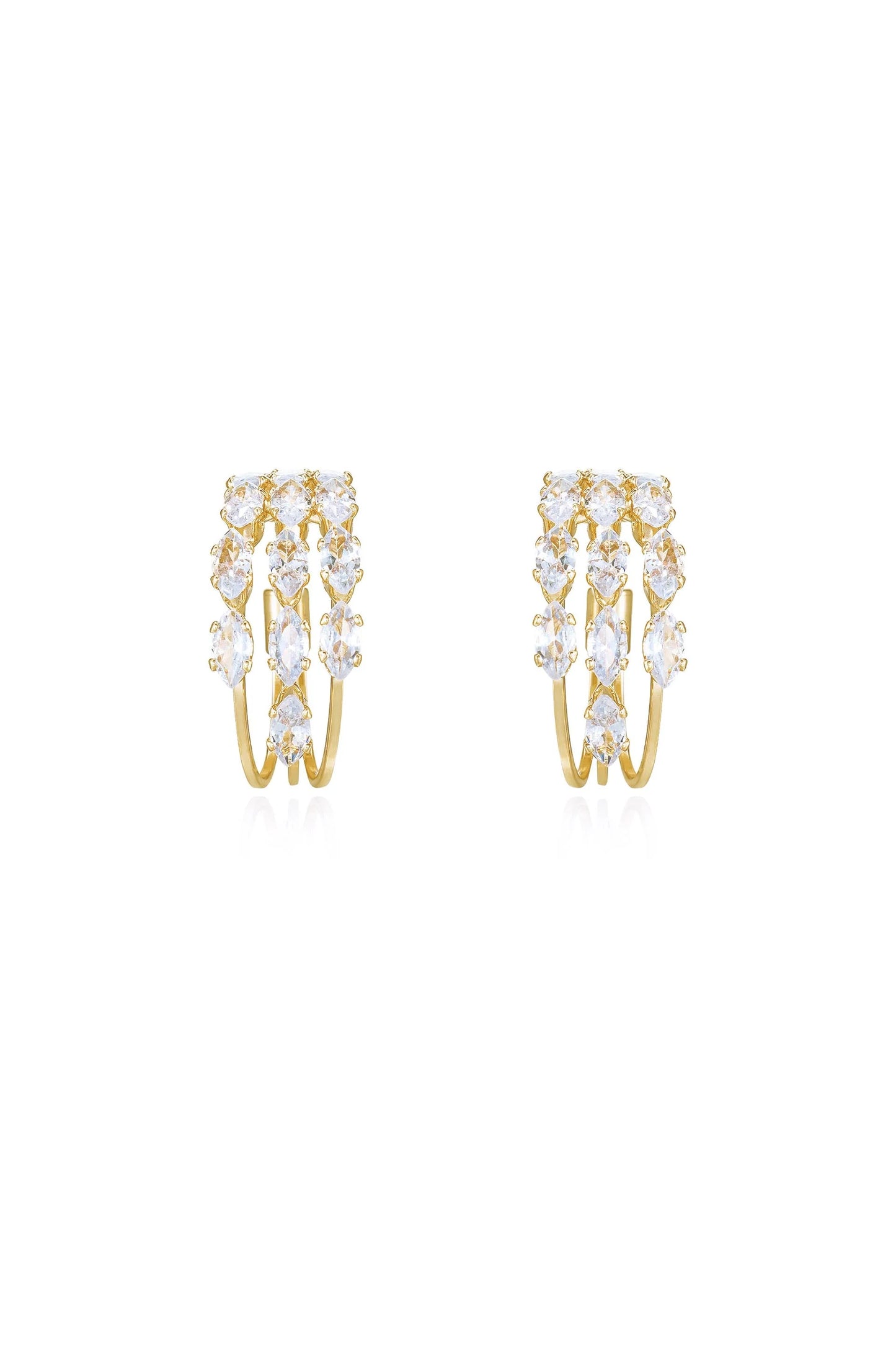 Multi Crystal Huggie Hoop Earrings