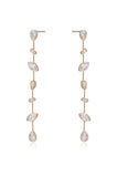 Falling Bezel Crystal Dangle Earrings