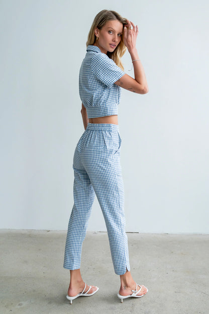 Madie Gingham Pants in Blue