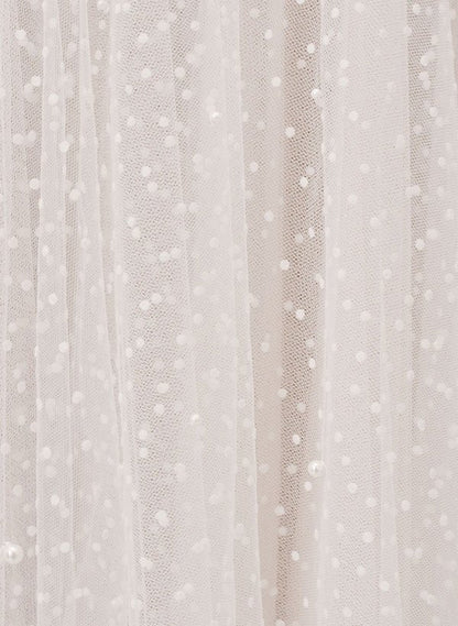 A Line Sweetheart Sleeveless Tulle Tea Length Wedding Dresses With Pleated