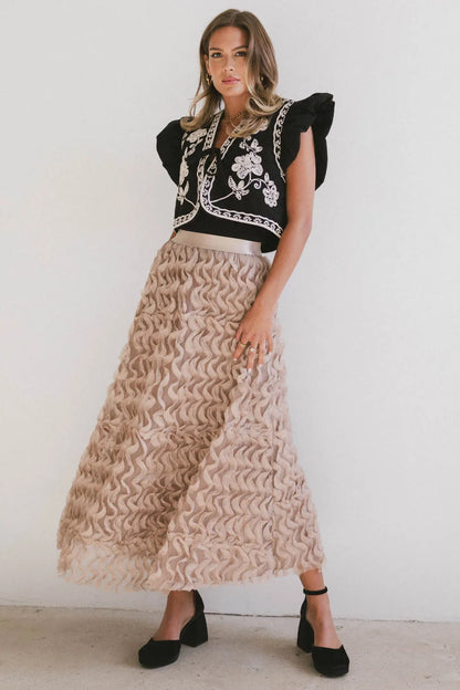 Yani Ruffle Tulle Maxi Skirt in Mauve FINAL SALE